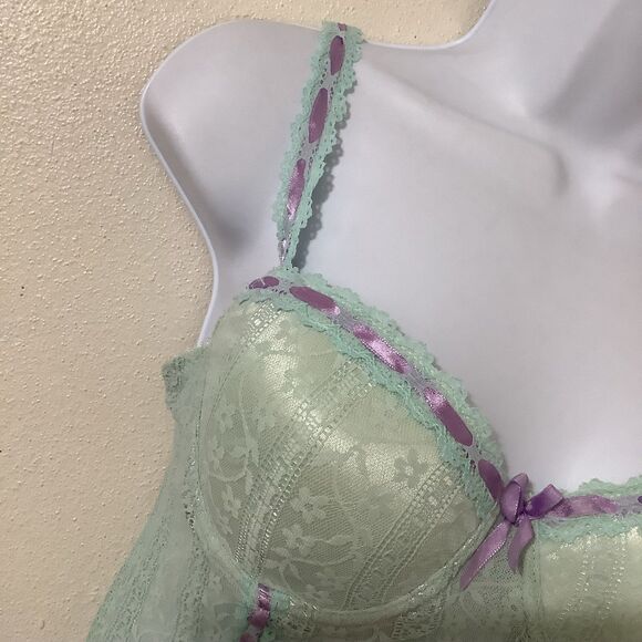 Donna Loren Pastel Blue Regencycore Fairy Feminine Romantic Corset Bustier 34B - Picture 2 of 10